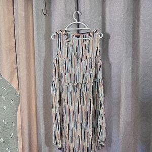 Chic Multicolor Striped Sleeveless Dress